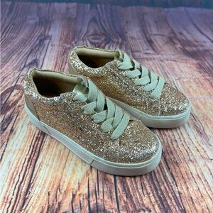 Volatile Kids Gold Glitter Sneakers